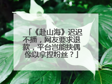 《赴山海》迟迟不播，网友要求退款，平台岂能挟偶像以拿捏粉丝？