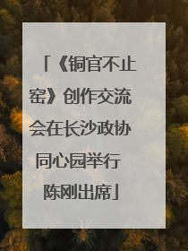 《铜官不止窑》创作交流会在长沙政协同心园举行 陈刚出席