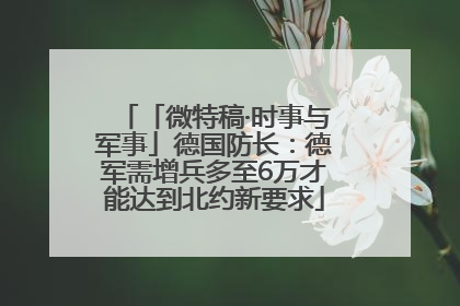 「微特稿·时事与军事」德国防长：德军需增兵多至6万才能达到北约新要求