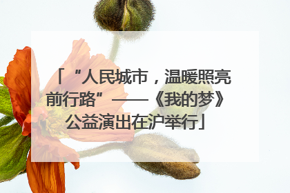 “人民城市，温暖照亮前行路”——《我的梦》公益演出在沪举行