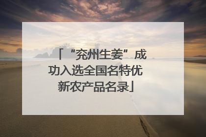 “兖州生姜”成功入选全国名特优新农产品名录