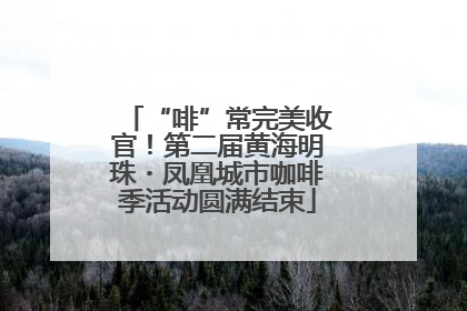 “啡”常完美收官！第二届黄海明珠・凤凰城市咖啡季活动圆满结束