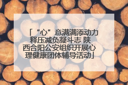 “心”意满满添动力 释压减负凝斗志 陕西合阳公安组织开展心理健康团体辅导活动