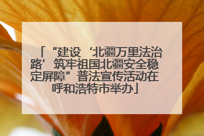 “建设‘北疆万里法治路’筑牢祖国北疆安全稳定屏障”普法宣传活动在呼和浩特市举办