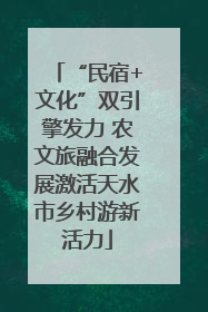 “民宿+文化”双引擎发力 农文旅融合发展激活天水市乡村游新活力