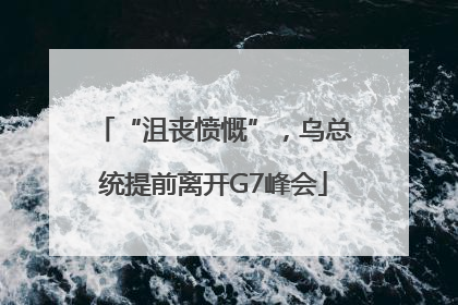 “沮丧愤慨”，乌总统提前离开G7峰会