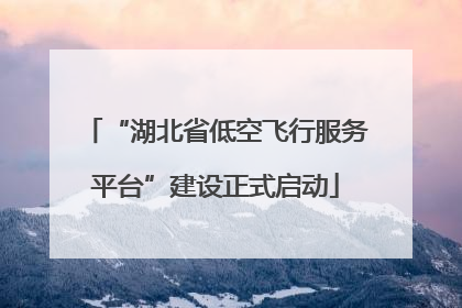 “湖北省低空飞行服务平台”建设正式启动