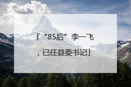“85后”李一飞，已任县委书记