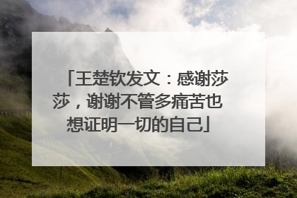 王楚钦发文：感谢莎莎，谢谢不管多痛苦也想证明一切的自己