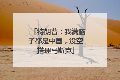特朗普：我满脑子都是中国，没空搭理马斯克