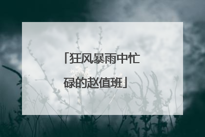 狂风暴雨中忙碌的赵值班