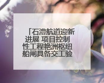 石澧航道迎新进展 项目控制性工程艳洲枢纽船闸具备交工验收条件