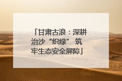 甘肃古浪：深耕治沙“织绿” 筑牢生态安全屏障