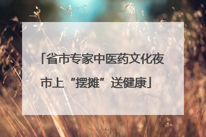 省市专家中医药文化夜市上“摆摊”送健康