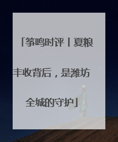 筝鸣时评丨夏粮丰收背后，是潍坊全城的守护
