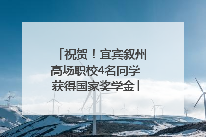 祝贺！宜宾叙州高场职校4名同学获得国家奖学金