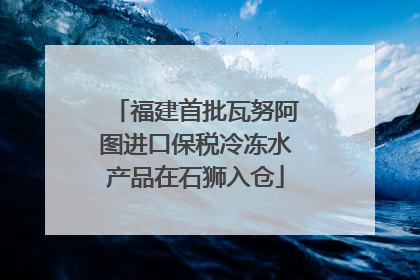 福建首批瓦努阿图进口保税冷冻水产品在石狮入仓