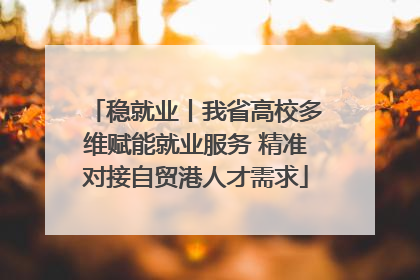 稳就业丨我省高校多维赋能就业服务 精准对接自贸港人才需求