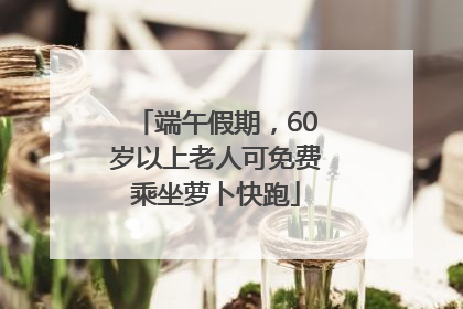 端午假期，60岁以上老人可免费乘坐萝卜快跑