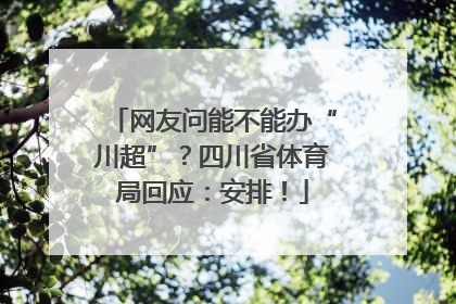 网友问能不能办“川超”？四川省体育局回应：安排！