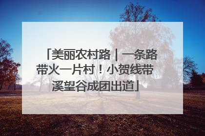 美丽农村路｜一条路带火一片村！小贺线带溪望谷成团出道