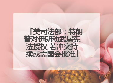 美司法部：特朗普对伊朗动武属宪法授权 若冲突持续或需国会批准
