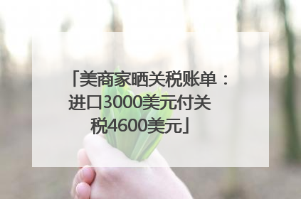 美商家晒关税账单：进口3000美元付关税4600美元