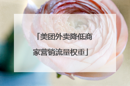 美团外卖降低商家营销流量权重