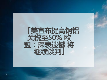 美宣布提高钢铝关税至50% 欧盟：深表遗憾 将继续谈判