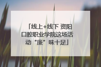 线上+线下 资阳口腔职业学院这场活动“廉”味十足
