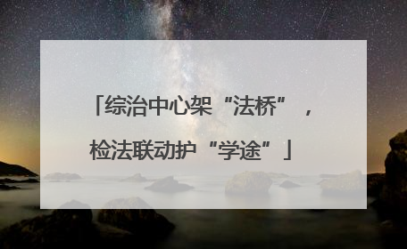 综治中心架“法桥”，检法联动护“学途”
