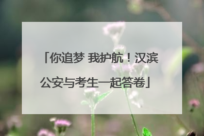 你追梦 我护航！汉滨公安与考生一起答卷