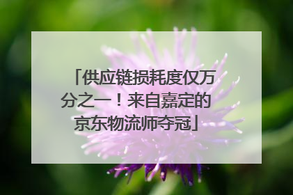 供应链损耗度仅万分之一！来自嘉定的京东物流师夺冠