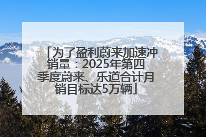 为了盈利蔚来加速冲销量：2025年第四季度蔚来、乐道合计月销目标达5万辆