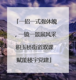 一招一式强体魄，一镜一景展风采 积玉桥街道双课赋能楼宇党建