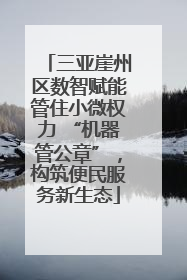 三亚崖州区数智赋能管住小微权力 “机器管公章”，构筑便民服务新生态