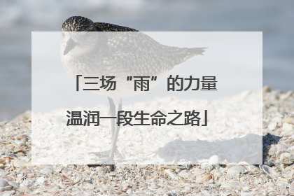三场“雨”的力量温润一段生命之路