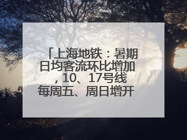上海地铁：暑期日均客流环比增加，10、17号线每周五、周日增开加班车