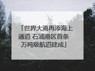 世界大港再添海上通道 石浦港区首条万吨级航道建成