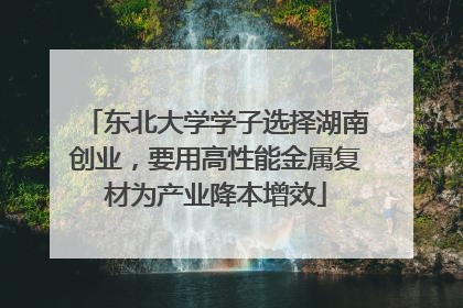 东北大学学子选择湖南创业，要用高性能金属复材为产业降本增效