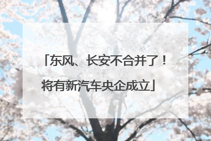 东风、长安不合并了！将有新汽车央企成立