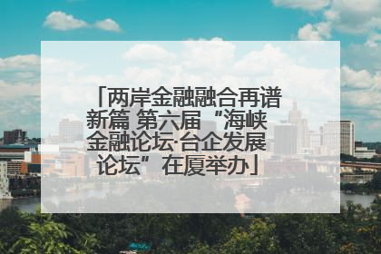 两岸金融融合再谱新篇 第六届“海峡金融论坛·台企发展论坛”在厦举办