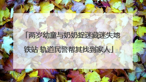 两岁幼童与奶奶捉迷藏迷失地铁站 轨道民警帮其找到家人