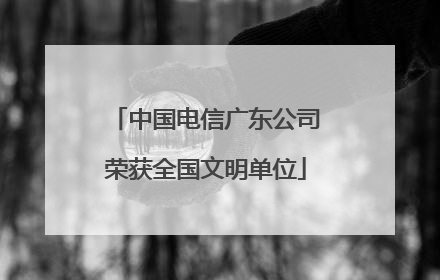 中国电信广东公司荣获全国文明单位