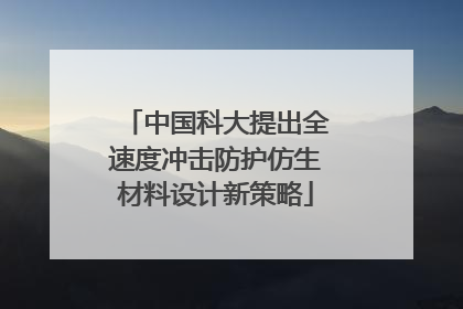中国科大提出全速度冲击防护仿生材料设计新策略