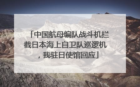 中国航母编队战斗机拦截日本海上自卫队巡逻机，我驻日使馆回应