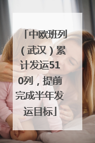 中欧班列（武汉）累计发运510列，提前完成半年发运目标