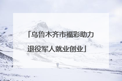 乌鲁木齐市福彩助力退役军人就业创业