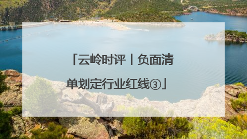 云岭时评丨负面清单划定行业红线③