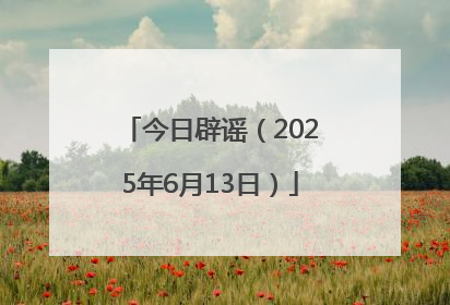 今日辟谣（2025年6月13日）